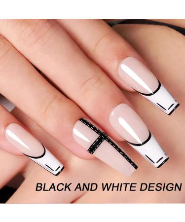 Gel Nail Polish Set - Glitter Gel Nail Polish Black & White Nail Polish Shimmering Holographic Nail Polish Soak Off UV Gel Nail Art Painted Gel for Manicure DIY At Home Women Girl Holographic Set - Buy Online on GoSupps.com