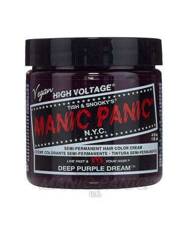 Manic Panic Deep Purple Dream Classic Creme Vegan Cruelty Free Semi Permanent Hair Dye 118ml Deep Purple Dream 118 ml (1 pack)