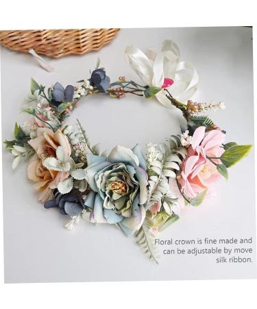Floral Headband for Women Cute Flower Headband Wreath Retro Artifical Flower Girl Headpiece for Wedding Festivals Photo Props Fashion Headbands - Buy Online on GoSupps.com