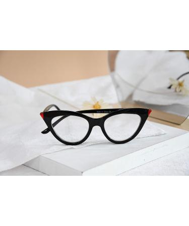 Eyekeper Cat Eye Reading Glasses for Women - Stylish Black 2.50 Reading Aid with Large Square Design & Spring Hinges - Buy Online on GoSupps.com