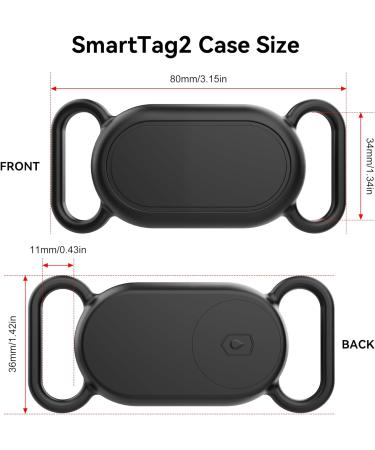 Waterproof Silicone Protective Cover for Galaxy SmartTag2 - 2 Pack for Dogs & Cats | Anti-Loss Scratch-Resistant Accessories (Gray & Pink) - Buy Online on GoSupps.com