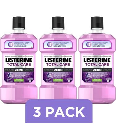 Listerine Alcohol Free Mouthwash Total Care Zero Fluoride Mouthwash for Bad Breath Anti-Cavity Helps Keep Teeth White Pack of 3 (3L Total) Total Care - Trio Pack Mouthwash - Buy Online on GoSupps.com