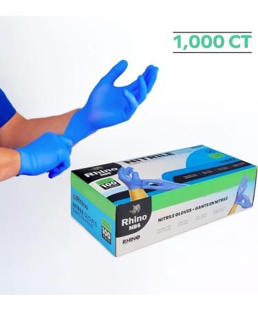 Rhino Blue Nitrile Disposable Gloves (1000 Count) Latex-Free Powder-Free Non-Sterile Cleaning Safety Work Gloves Large - Buy Online on GoSupps.com