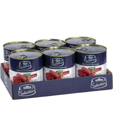 Dehner Premium Grain-Free Wet Dog Food | Beef & Poultry Hearts | 6 x 800g Cans | Healthy Nutrition for Adult Dogs - Buy Online on GoSupps.com