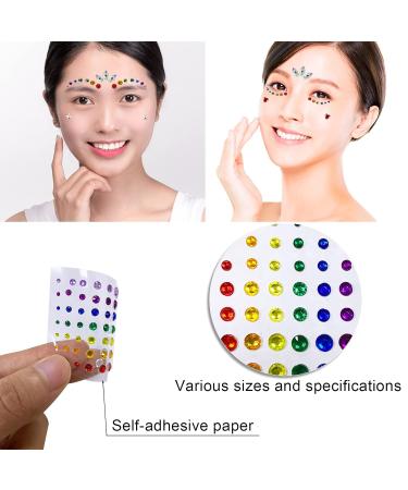 10 Blatter Glitzer Steine - Self-Adhesive Rhinestones for Face & Nail Art | Festival Accessories for Girls & Women - Buy Online on GoSupps.com