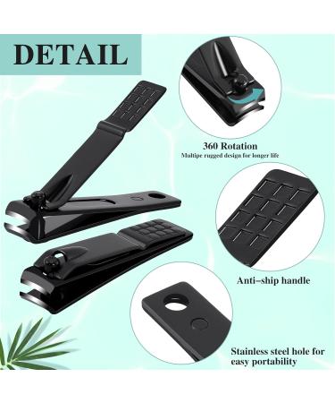 Stainless Steel Nail Clippers Set - 24 Pack Bulk Black Nail Cutter for Women and Men - Ultra Sharp Fingernail and Toenail Clippers (24 Pcs-Black) - Buy Online on GoSupps.com