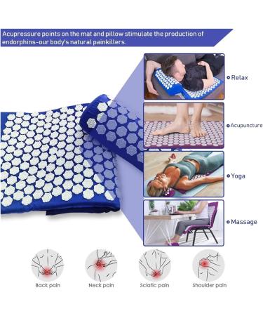 Buy Dunlap Massage Cushion - Non-Slip Acupressure Pillow for Back Pain Relief | 3pc Purple Sensi Massage Mat & Foot Massager | International Shipping Available - Buy Online on GoSupps.com