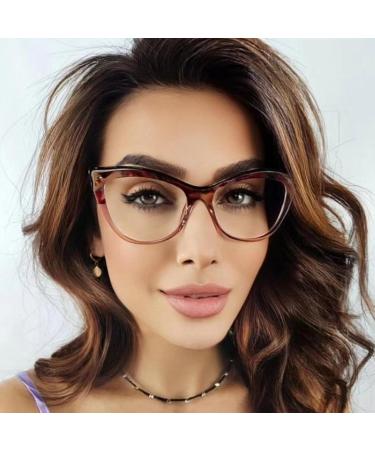 SERONI TR90 Cat Eye Blue Light Blocking Glasses for Men & Women - Anti-UV Computer & Reading Glasses in Leopard-Pink - 54mm - Buy Online on GoSupps.com