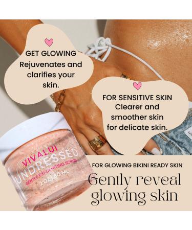 Vivalui Undressed Exfoliating Facial Scrub with Lactic Acid - Gentle Daily Exfoliator for Clear Smooth Skin | 2oz & 8oz - Buy Online on GoSupps.com