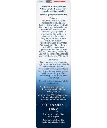 Double Heart Magnesium 500 - High Dose Sleep Support with Lemon Balm & Lavender Oil - 100 Depot Tablets for Muscle Function - Buy Online on GoSupps.com