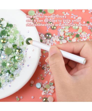 Astaron 50g Fresh Green Half Pearls & Glittering Stones for Handicrafts | 3mm-10mm Flatback Pearls & Rhinestones for DIY Art Nails Shoes & Clothing - Buy Online on GoSupps.com