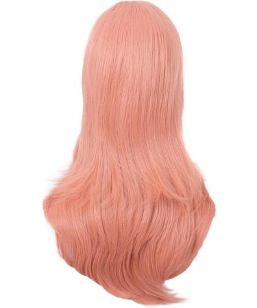 MapofBeauty 28 Inch Women Side Bangs Long Curly Hair Cosplay Wig in Orange Pink - 70cm - Buy Online on GoSupps.com