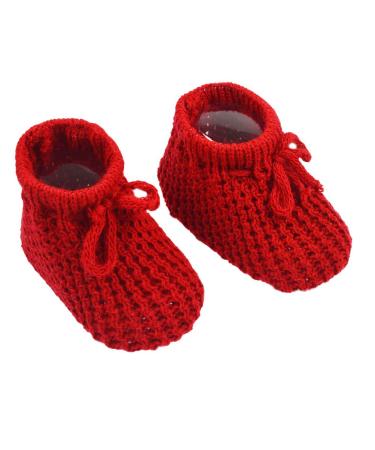 Baby Boys Girls 1 Pair Knitted Booties Mesh Baby Booties 0-3 Months S401 0-3 Months Red