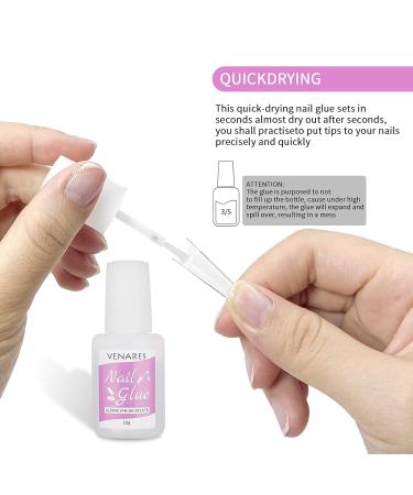 Nail Tips for Gel Nails - Venares 500 Half Cover Tips Set with Glue File Buffer Brush & Coffin Designs - Buy Online on GoSupps.com