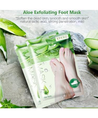 Foot Peel Mask 4 Pairs Natural Aloe Vera Gel Foot Mask-Foot Peel Mask For Hard Skin Footner Exfoliating Sock-Feet Hard Skin Remover-Plantifique Foot Peel Mask-Baby Feet Foot Peel (Aloe Vera) - Buy Online on GoSupps.com