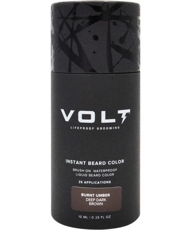 VOLT Grooming Instant Beard Color - Burnt Umber (Deep Dark Brown) - Smudge & Water Resistant Brush-On Color for Beard, Mustache, Eyebrows - 14 ml - Buy Online on GoSupps.com