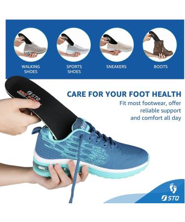 STQ Arch Support Insoles for Women | Orthotic Memory Foam Inserts for Plantar Fasciitis & High Arches | Pain Relief & Comfort Gel | Washable Shock Absorption | Size 7/7.5 - Buy Online on GoSupps.com