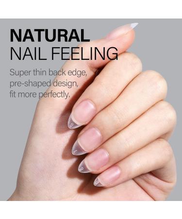 AILLSA Short Almond Nail Tips - 240 PCS Matte Soft Gel Full Cover Almond Nails for Soak Off Extensions - Buy Online on GoSupps.com