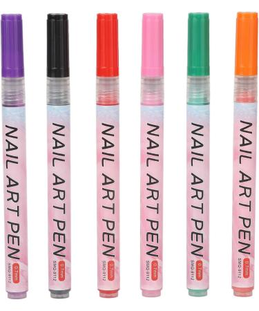Nail Graffiti Pen Safe 12 Colors DIY Easy Grip Portable Nail Art Pens Set for Abstract Lines - Buy Online on GoSupps.com