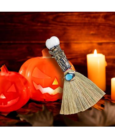 Halloween Witch Broom Crystal Witch Wiccan Altar Broom Witch Broomstick with Heart-Shape Crystal Halloween Witch Decor for Healing Cleansing Fengshui Halloween Party Decorations - Buy Online on GoSupps.com