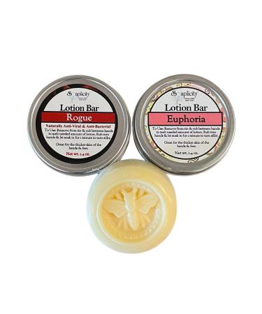 Lotion Bar All Natural Ingredients Moisturizing Soothing Lotion 2PK | Creamy Blend of Cocoa & Mango Butters  Moisture Locking Beeswax Infused W/Essential Oils Fresh