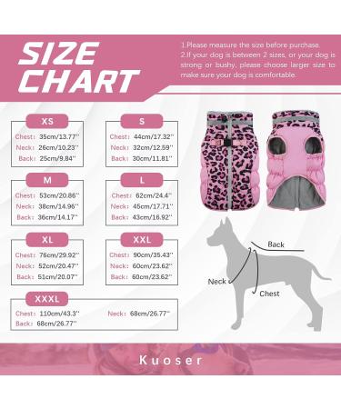 Kuoser Warm Dog Jacket | Reflective & Windproof Coat for Small & Large Dogs | Fashionable Winter Dog Coat in Pink XS - Buy Online on GoSupps.com