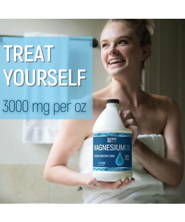 Pure Magnesium Oil 64 oz - Use with Bath Flakes or Refill Spray - Bulk Size for Soothing Soaks - 1 Pack - Buy Online on GoSupps.com