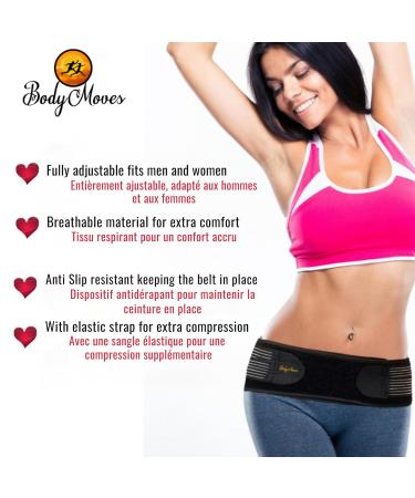 BodyMoves Sacroiliac SI Joint Hip Belt - Pain Relief & Support for Men & Women | Stabilizing Sciatica Brace with Anti-Slip Design - Buy Online on GoSupps.com