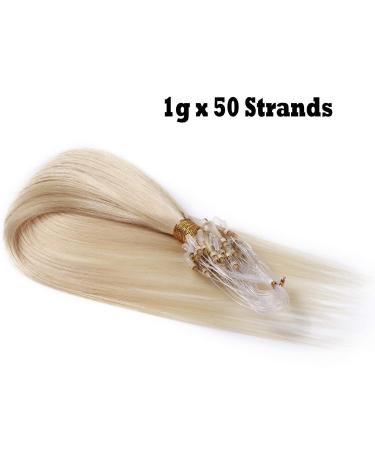 Microring Extensions - 50cm Platinum Blonde Remy Real Hair 50 Strands x 1g for Ultimate Volume - Buy Online on GoSupps.com