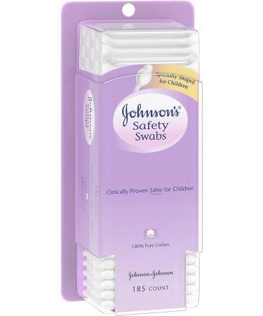 Johnson's Safety Ear Swabs for Babies and Children - Gentle Non-Chlorine Bleached Cotton - 370 ct (2 Packs) - Buy Online on GoSupps.com