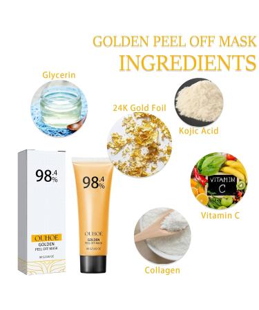 Gold Peel Off Mask - 98.4% Gold Foil Anti-Wrinkle Facial Mask for Moisturizing Blackhead Removal & Pore Cleanser (1pc) - International Shipping Available - Buy Online on GoSupps.com
