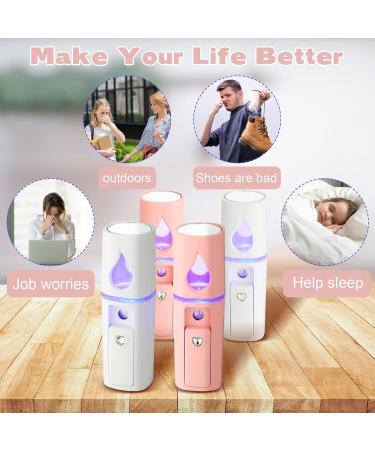 Buy Hortsun Handheld Personal Diffuser - 8 Piece Portable Essential Oil Aromatherapy Diffuser for Office Travel & Car - USB Powered White & Pink - Buy Online on GoSupps.com