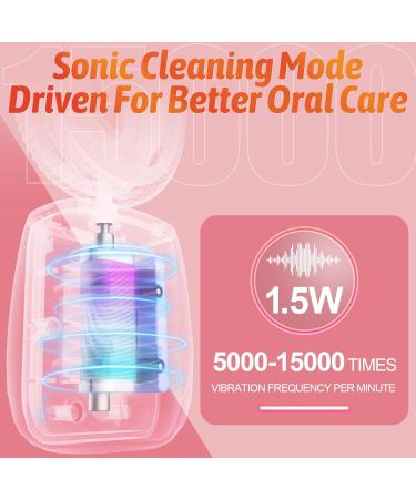 U-Shaped Electric Toothbrush for Kids | 360 Sonic Cleaning & 45S Timer | Rechargeable Toothbrush for Ages 2-6 - Pink - Buy Online on GoSupps.com