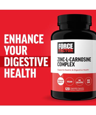 Force Factor Zinc L-Carnosine Capsules to Support Gastric and Digestive Health Digestion and Bloating Supplement Vegan Non-GMO No Gelatin 120 Capsules - Buy Online on GoSupps.com