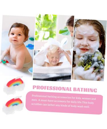 Rainbow Bath Balls & Sponges - Cute Bathroom Accessories for Kids | Minkissy 8 Pcs Shower Mesh Set - Buy Online on GoSupps.com