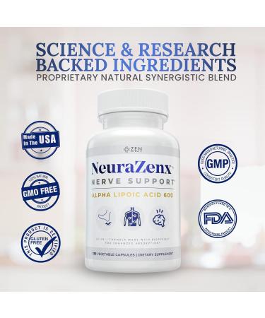 Buy Zen Nutrients Neurazenx - Alpha Lipoic Acid 600mg Benfotiamine L-Carnitine & Turmeric (120 Count) | International Shipping Available - Buy Online on GoSupps.com