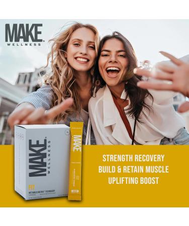 Make Wellness FIT Peptides | 30 Sachets | Supports Muscle Recovery & Tone | Vitamin D3 & Magnesium Glycinate | Natural Orange Flavor - Buy Online on GoSupps.com