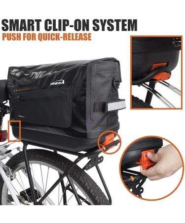 Ibera Bike Trunk Bag - PakRak Clip-On Quick-Release Waterproof Commuter Bag Black - Buy Online on GoSupps.com