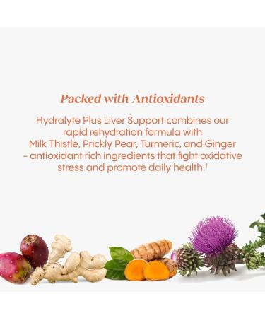 Hydralyte Liver Support + Electrolyte Mix with Milk Thistle Turmeric Ginger Prickly Pear Green Tea Extract Formulated for Rapid Rehydration (Blood Orange Ginger 40 Serve Tub) - Buy Online on GoSupps.com