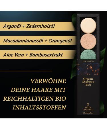 Organic Shampoo Set for Dry Scalp & Hair | 100% Vegan Plastic-Free | Argan Oil & Aloe Vera | Natural Cosmetics - 3 x 60g Bars - Buy Online on GoSupps.com