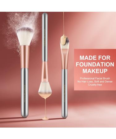 Ammiy Professional 18-Piece Makeup Brush Set with PU Leather Bag - Champagne Pink - Buy Online on GoSupps.com