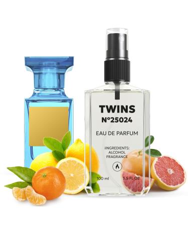 TWINS Impression of Mandarino Di Amalfir | Unisex Perfume for Women and Men Eau de Parfum | No.25024 | 3.4 Fl Oz / 100 ml Tom Ford Mandarino di Amalfi Impression