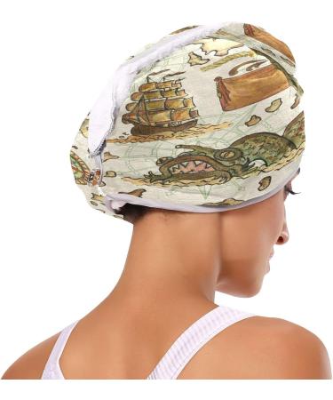 Buy Treasure Island Dry Hair Cap Set - Quick Drying Towel & Button Headband | Super Absorbent & Comfortable - International Shipping Available - Buy Online on GoSupps.com