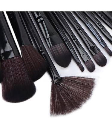 Premium Black Makeup Brush Set - Dense Soft Brushes for Eyeshadow & Face Powder | Portable Complete Kit for Beginners - Buy Online on GoSupps.com