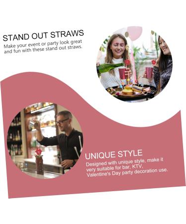 Abaodam Red Paper Straws 40 pcs Decoration Beverage Recreational Festival Prop Drinkware Party Valentine Decorative Straws - Buy Online on GoSupps.com