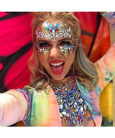 Barode Mermaid Chest Gems Sticker - Temporary Rhinestone Breast Tattoo for Women - Party Rave Festival Body Jewelry (1PCS) - Buy Online on GoSupps.com