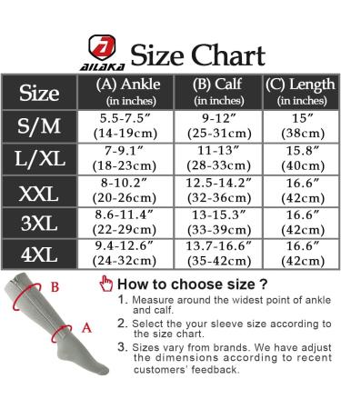 Ailaka Zipper Compression Socks 15-20 mmHg for Women Men - Closed Toe Support - 3X-Large - Grey - Buy Online on GoSupps.com