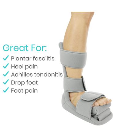 Vive Plantar Fasciitis Night Splint - Heel Pain Relief Brace - Grey, M (1 Pack) - Buy Online on GoSupps.com