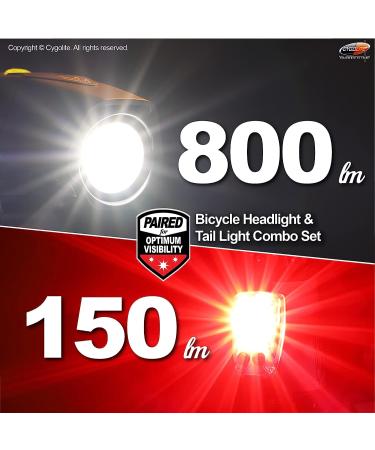 Cygolite Metro Plus 800 & Hotshot Pro 150 USB Rechargeable Bicycle Light Combo Set - Black/Red - Buy Online on GoSupps.com