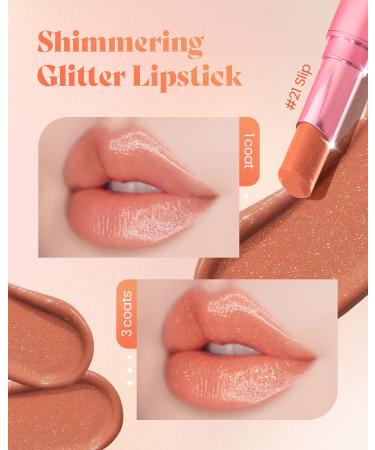 AMTS Tinted Lip Balm-Slip | Hydrating Glitter Lipstick | Pearl Shimmering Daily Lip Makeup for Dry, Cracked, Chapped Lips - Korean Beauty Moisture Lip Tint - Buy Online on GoSupps.com
